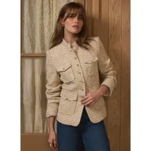 Mint Velvet Neutral Boucle Pocket Detail Jacket